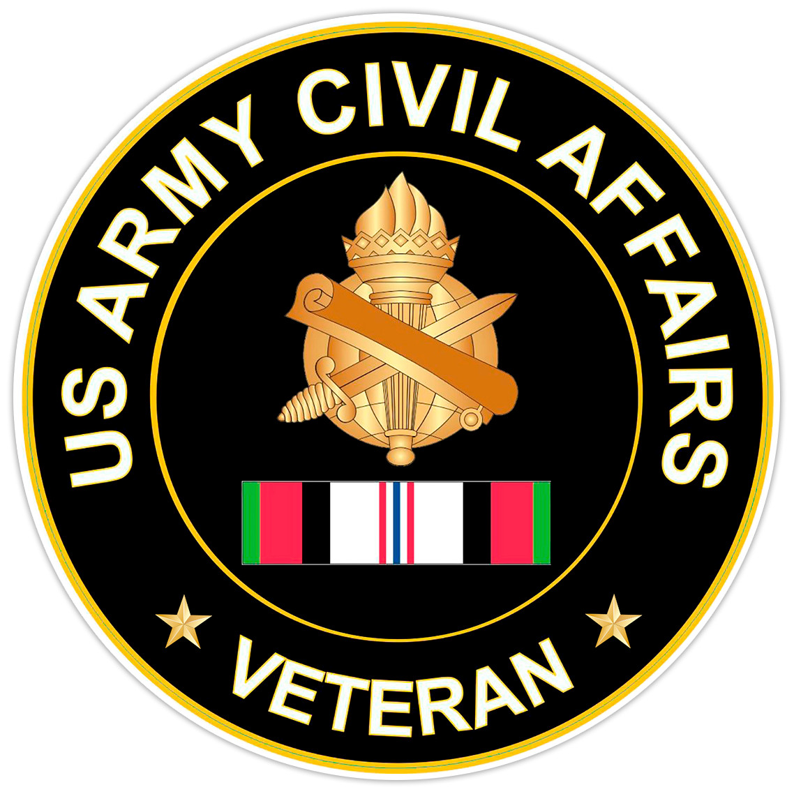 US Army Civil Affairs Veteran Bumper Sticker Military Vinyl Soldier Decal 5"