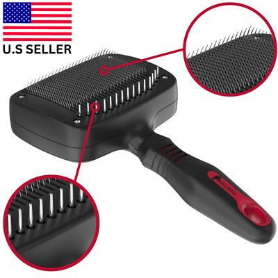 TWO in ONE, Self Cleaning Slicker Brush for Medium, Long Haired Dog, Husky