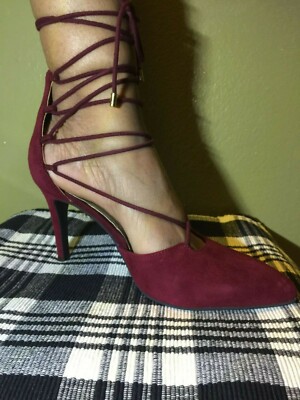 wine strappy heels