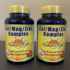 2 Natures Life Calcium Magnesium Zinc Mineral Complex 100 Capsule Trace Minerals