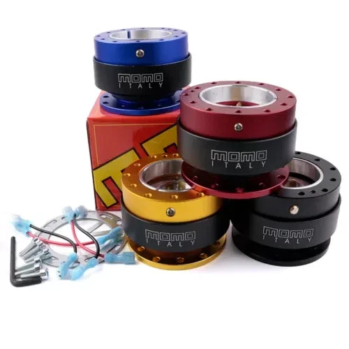 Racing Black Steering Wheel Quick Release Hub Adapter Snap Boss Kit 6+4 PCD 70MM - Picture 2 of 8