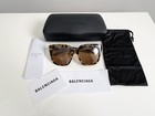 NEW $490 Balenciaga Havana Grey Brown Yellow Tortoise 55mm Oversized Sun Glasses — photo 2
