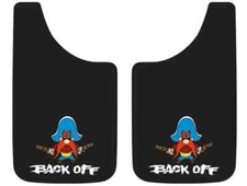 Yosemite Sam Back Off Easy Fit Mud Splash Guard Flap 11"x19" Set of 2 Universal