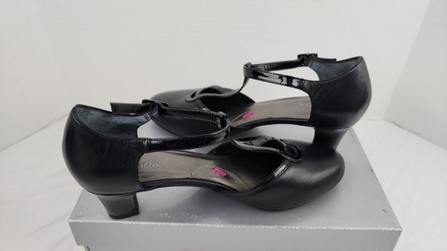 NIB Ros Hommerson Heidi 75002-13 Women's Leather Strappy Pumps Black - Picture 6 of 12