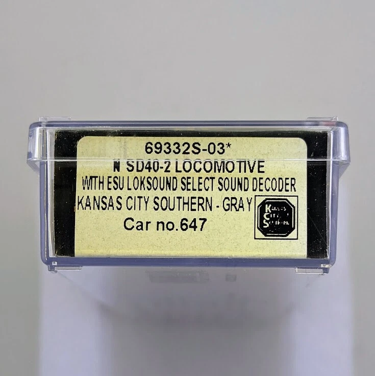 InterMountain 69332S-03 N Scale SD40-2 Locomotive w/Sound - KCS Gray # 647 - Image 3 of 3