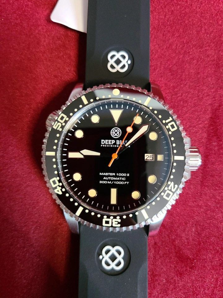 Автоматические дайверские часы Deep Blue Precision Diver Master 1000 II черный циферблат - Изображение 2 из 4
