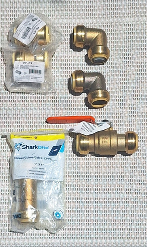 SharkBite, Lot 6pc Coupling & 90 Elbows, value $140