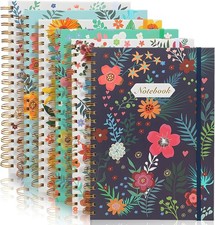 Fast US Shipping 6 Pack B5 Spiral Notebook Journal for Women, College Ruled