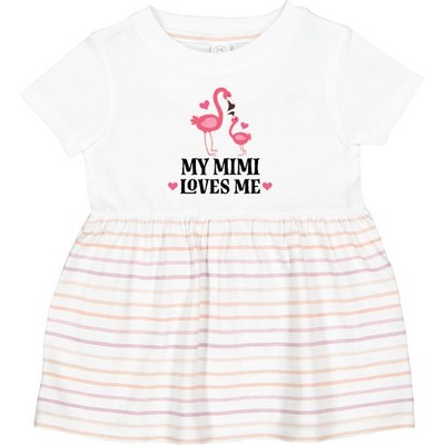 Inktastic My Mimi Loves Me Flamingo Infant Dress Childs Granddaughter Clothing