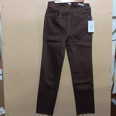 Edwin 1947 Womens Bree Shape Java Denim Slim Straight Crop Raw Hem Size 28 NWT