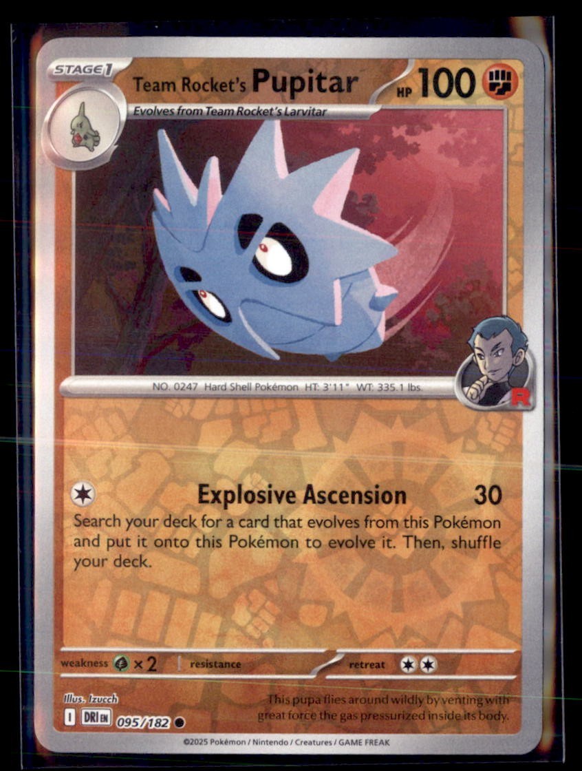 Pokemon Team Rocket's Pupitar 95/182 Destined Rivals Reverse Holo 4 Card Lot