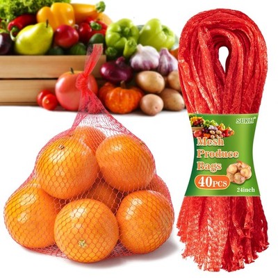 Sukh 90PCS Mesh Produce Bags  24Inch Mesh Vegetable Bags Onion Storage Net Pr...
