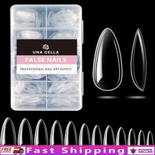 Professional Clear Almond Nail Tips Soft Gelly Acrylic 504pcs Long Lasting New