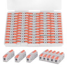 60PCS AVARBUVO Lever Wire Connectors, Mini Quick Connectors Push-in, 1 in 1 O...