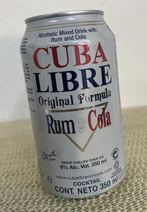 Cuba Libre rum and cola aluminum can from Panama