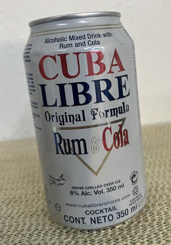 Cuba Libre rum and cola aluminum can from Panama