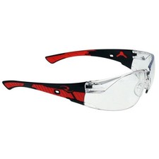 Radians Obliterator Safety Glasses Black-Red Frame and Clear Lens