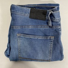 Jeanswest Mens Light Wash Slim Straight Worn Hems Jeans Size 33 Mark Good Worn