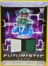 2022 Panini Black Futuristic Garrett Wilson GOLD 3 COLOR PATCH 7/10 RC! FUT-GWI!