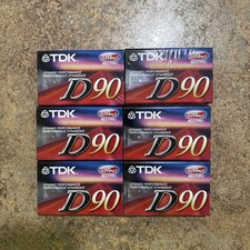 New SEALED Lot of 6 TDK D90 Minute Blank Audio Cassette Tapes Type I High Output