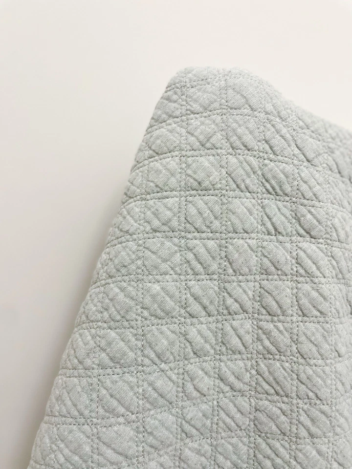 "Manta acolchada de lino y algodón BROOKS BROTHERS verde espuma de mar talla Queen 88""x92""" Foto 2 de 4