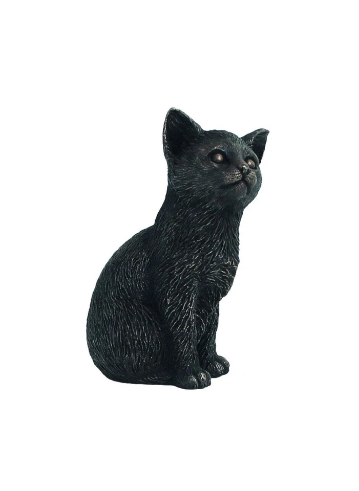 Statue Figurine Chat en Résine Bronze Italfama, Décor Maison Italienne 11 cm - Photo 1/1