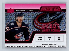 2022-23 Upper Deck Credentials #125 Marcus Bjork /49 Columbus Blue Jackets