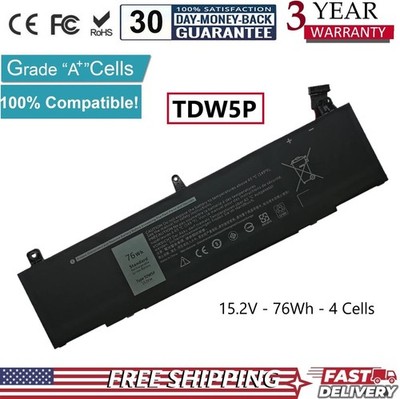 New TDW5P P81G 76Wh Battery for Dell Alienware 13 R3 ALW13C-D1738 ALW13CR-2718