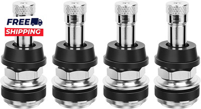 TR416 Valve Stem 4 Pack Premium Metal Tire Valve Stems for Tubeless Tires