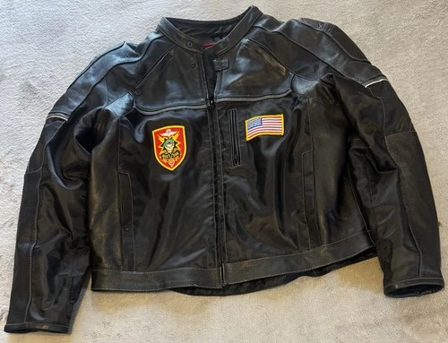 First Racing Motorcycle Jacket XXL Leather Textile MAC V SOG USA Patch image 2