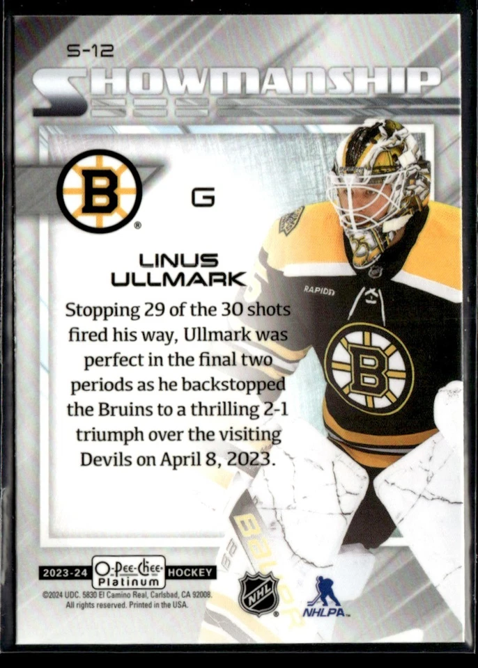 2023-24 Upper Deck Credentials Linus Ullmark #5 - Image 2 of 2
