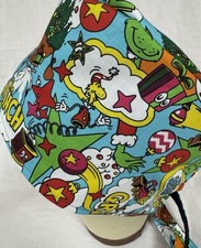 Men/Women Surgical Scrub Cap Lined Christmas Ugly Green Guy Holiday 100 Cotton