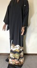 Black Tomesode Kimono, Pine, Bamboo, Plum Pattern, Gold Thread, Foil, BlackxGold — photo 4