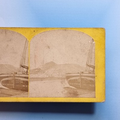 Chicago IL Stereoview 3D um 1871 Echtfoto USA Brand Katastrophe Zentralaufzug