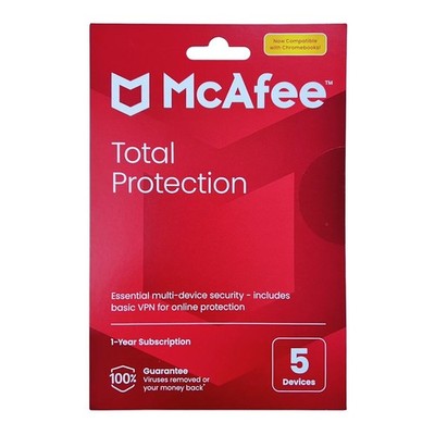 McAfee Total Protection 1-Jahres-Abonnement 5 Geräte Virenschutz & Online-Sicherheit