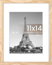 upsimples 11x14 Picture Frame, Display Pictures 8x10 with Mat, 1 Pack, Natural