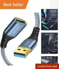 3.3ft USB 3.0 Extension Cable - Fast Charging & High-Speed Data Transfer