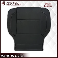 For 2014 - 2019 Chevy Silverado LTZ-Driver Side Bottom Leather Seat Cover Black