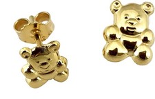 Earrings Teddy Bear Gold 333 Children's Earrings Bear Studs 8kt Yellow Gold