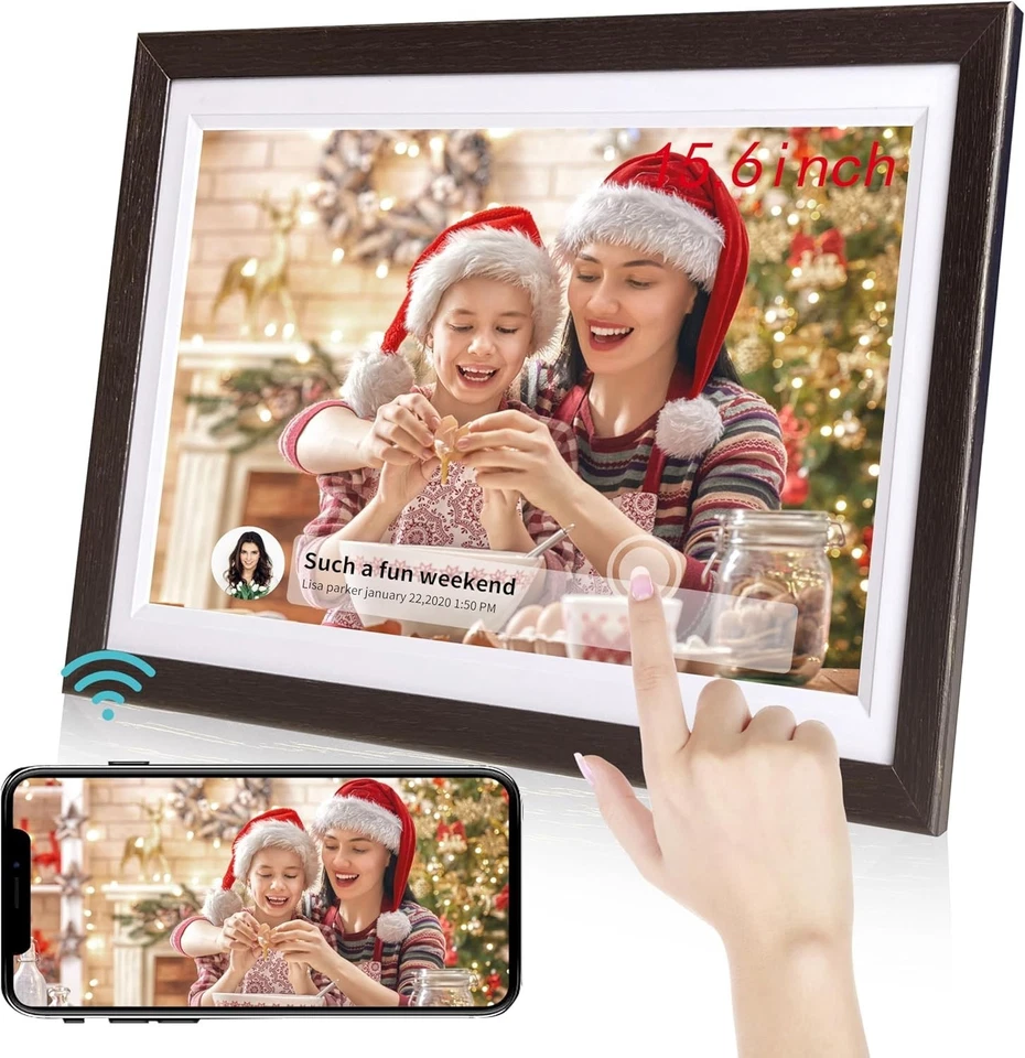 15.6 Inch WiFi Digital Photo Frame 1920x1080 HD Touch Screen Wall Mount - Image 3 of 4
