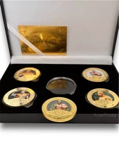 Mike Tyson x5 Gold Plated Coins - World Heavy Weight Champion In Display Box