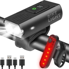 Victoper Bike Light, High Lumens Super Bright 1 LED Power Display, Black 