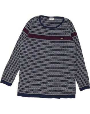 U.S. POLO ASSN. Herren Pullover Pulli mit U-Boot-Ausschnitt mittelblau Fischgrät DT60