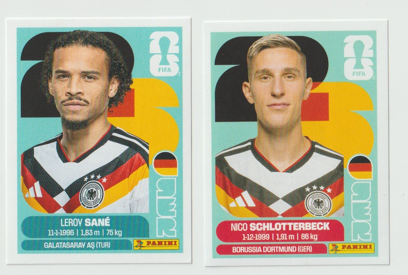 Panini FIFA World Cup 2026 Sticker Lot Germany Sane Schlotterbeck