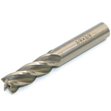 End Mill 3/8" Cutting Dia 3/8" Shank 4 Flute HSS End Mill Drill Bit, CNC End Mil