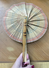 Vintage Handmade Round Chinese Bamboo Hand Fan