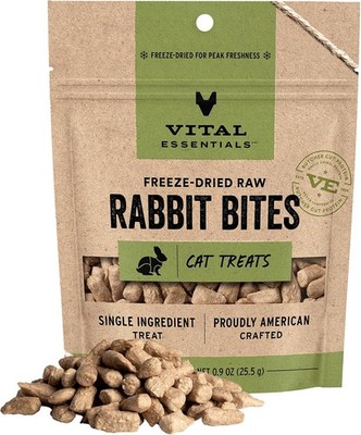 Vital Essentials Rabbit Bites Cat 0.9 Ounce (Pack of 1), New Packaging 