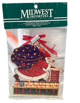 Midwest Importers Mary Engelbreit Santa Believe Christmas Ornament New