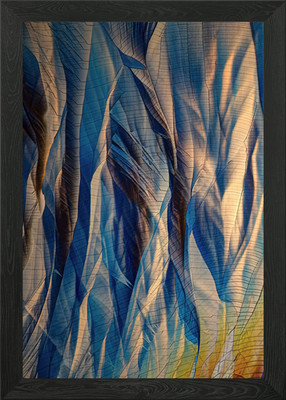 Gerahmtes Wandbild Poster Leinwanddruck Bild abstrakt blau und gold Textur