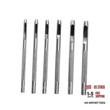 6 Pcs Metal Hollow Hole Punching, Leather Hole Punch Tool, 1.5mm-4mm Leather